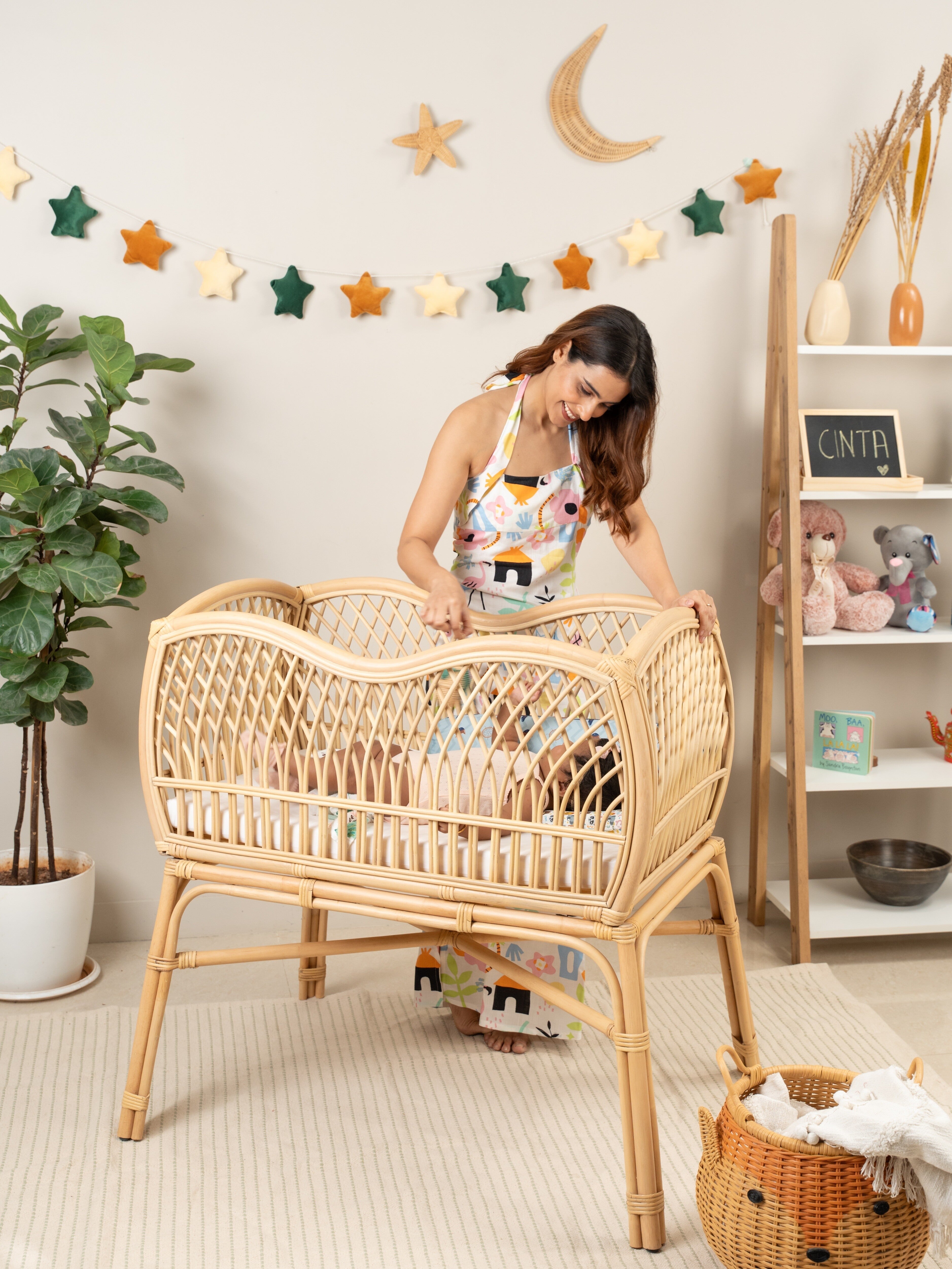 Rattan Baby Bassinet Discount Wicker Baby Bassinet On Wheels New