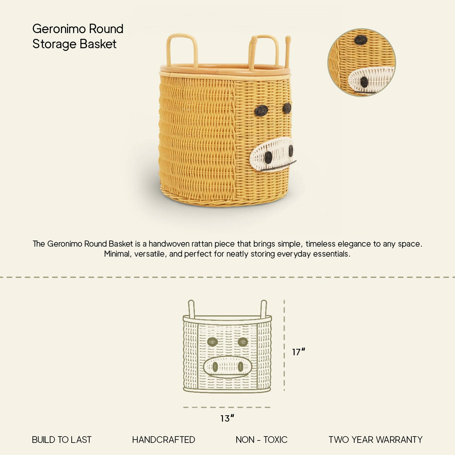 Geronimo Round Storage basket