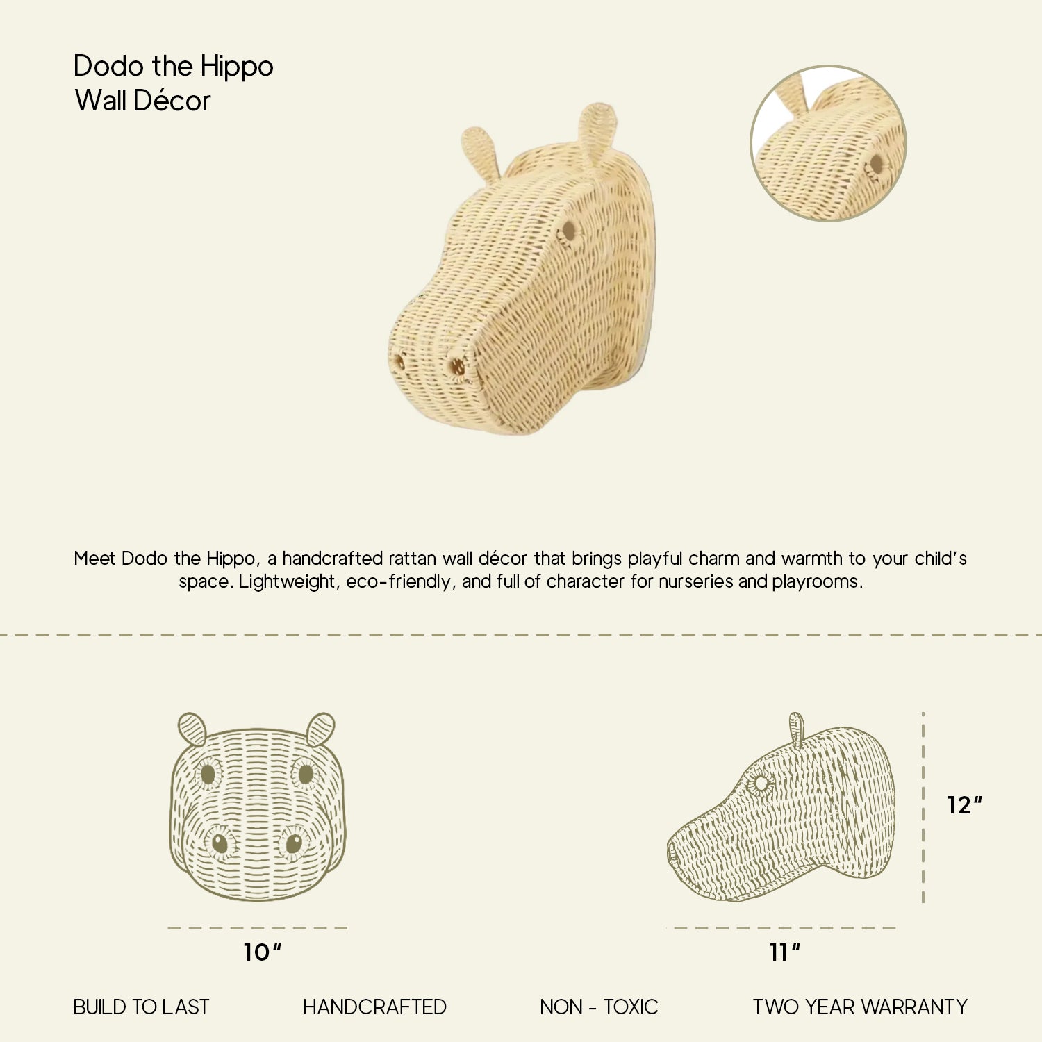 Dodo the Hippo Wall Décor