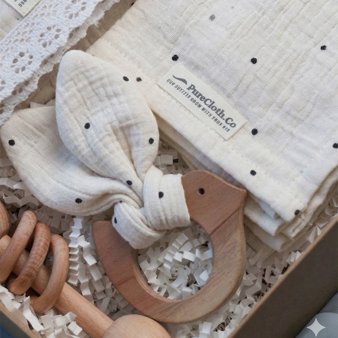 Gift Hamper for Newborn | The Little Nest Bundle | Polka-Off White