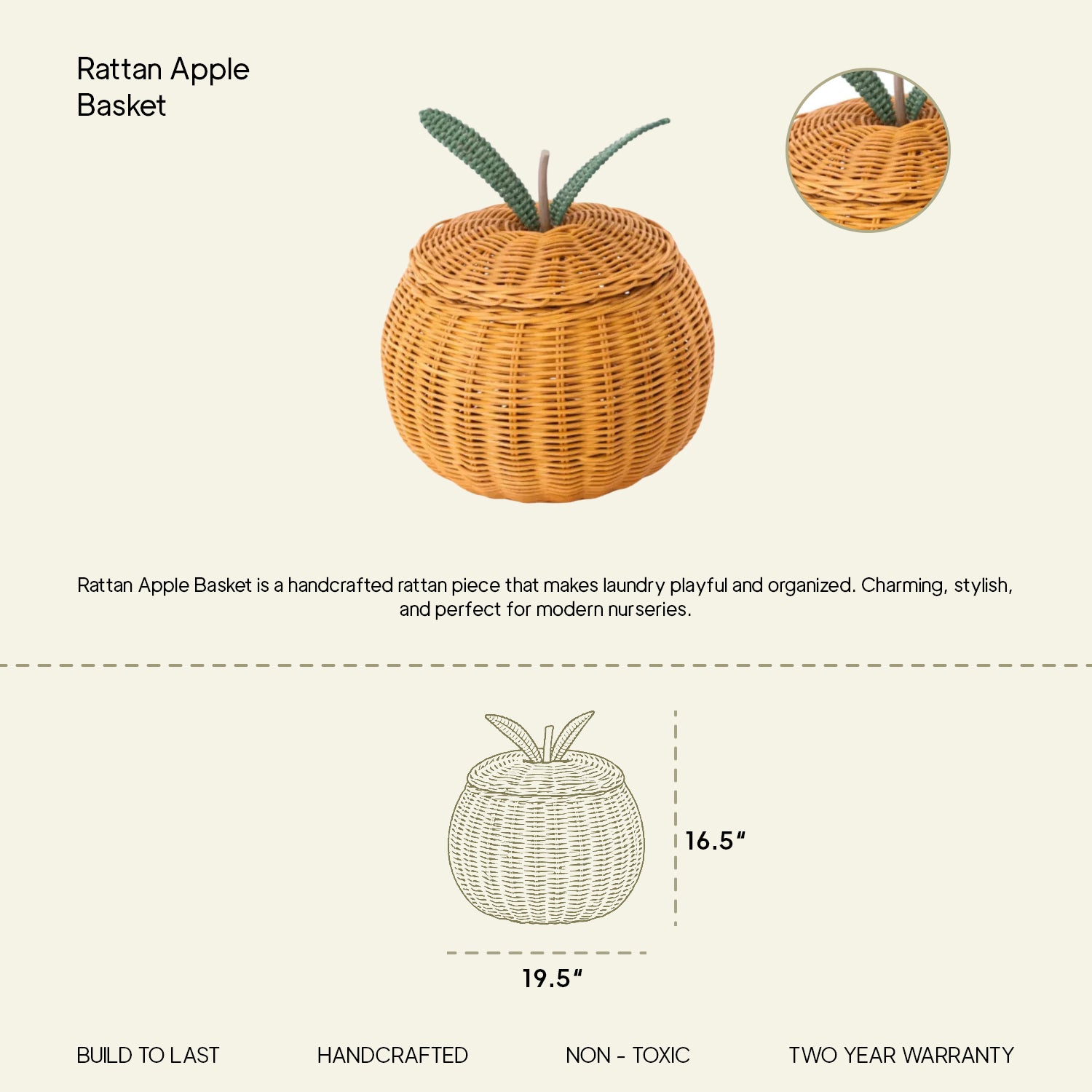 Rattan Apple Basket
