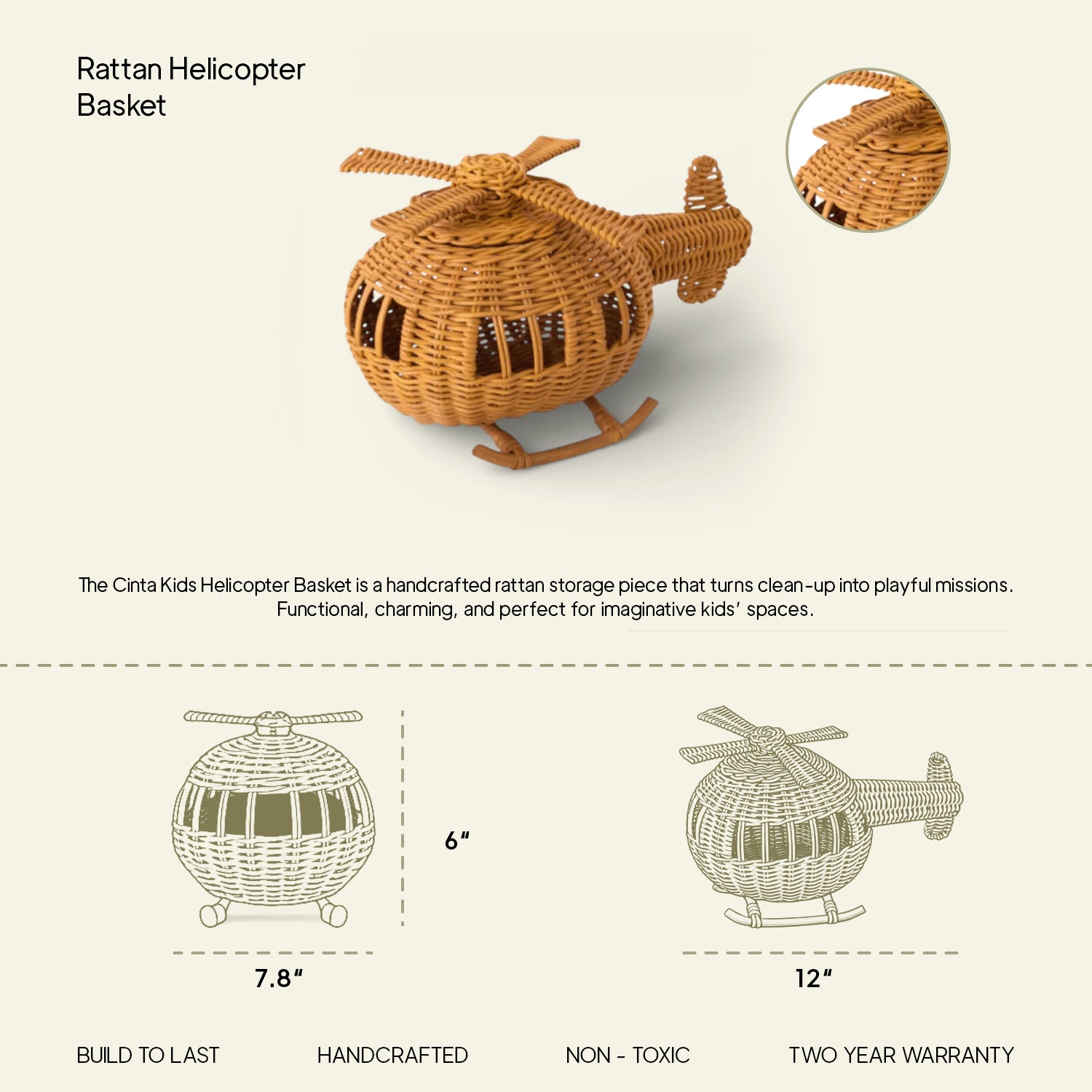 Rattan Helicopter Basket