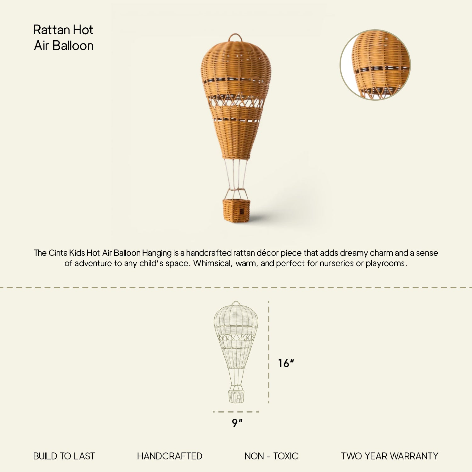 Rattan Hot Air Balloon