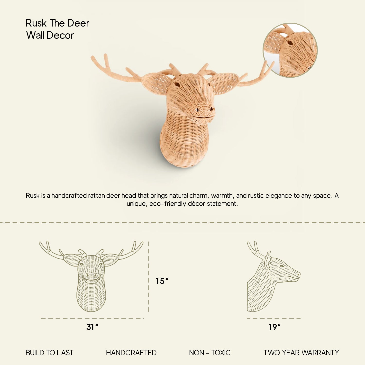 Rusk the Deer Wall Decor