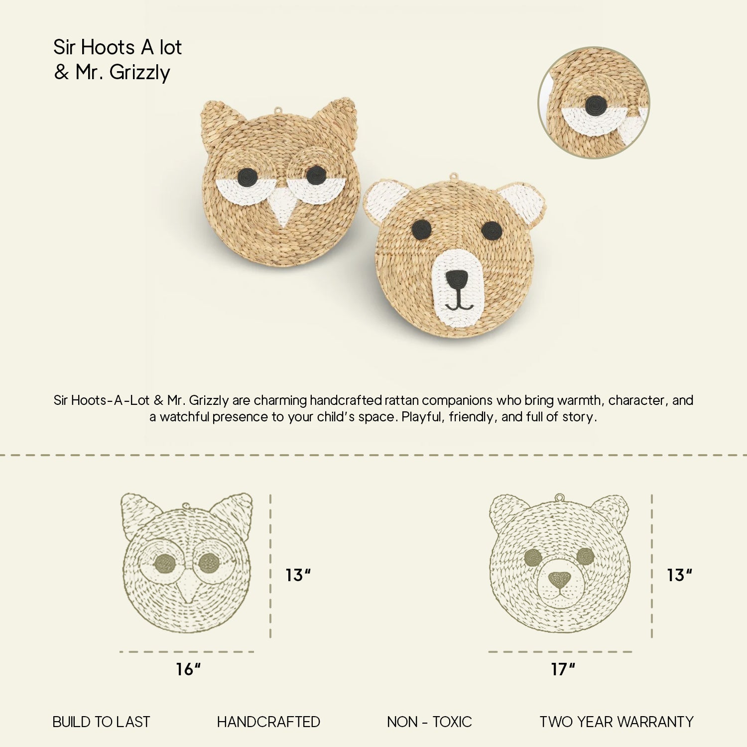 Sir Hoots A lot and Mr. Grizzly