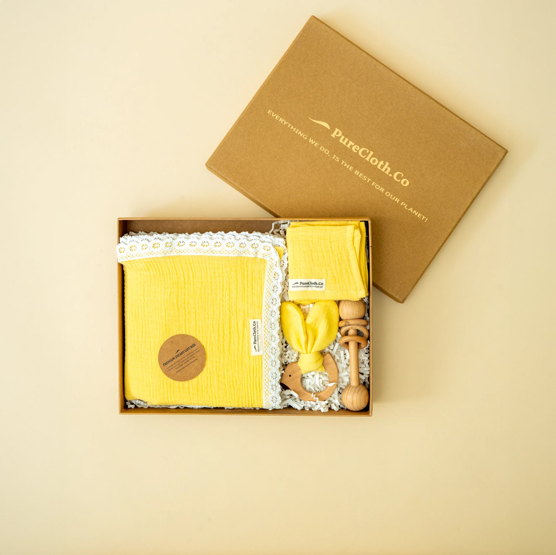 Gift Hamper for Newborn | The Little Nest Bundle | Mellow Yellow