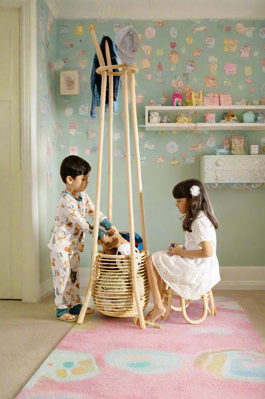 rattan storage basket